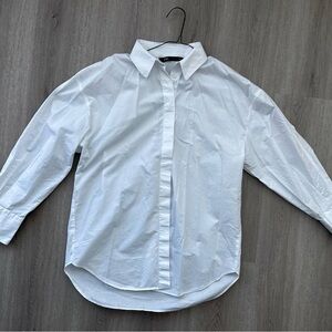 Zara Oversized White Button Down Shirt